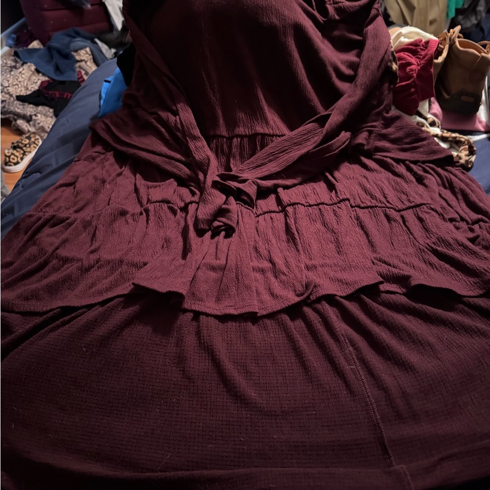 Elegant Burgundy Dress